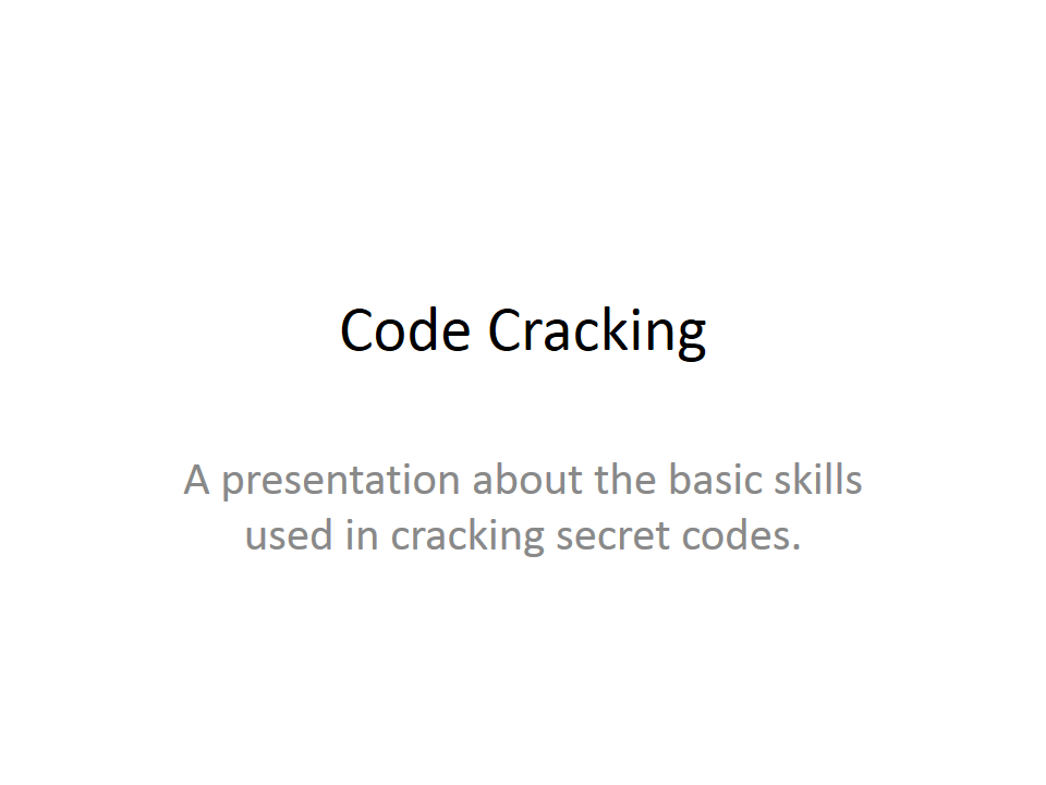 Code Cracking Presentation