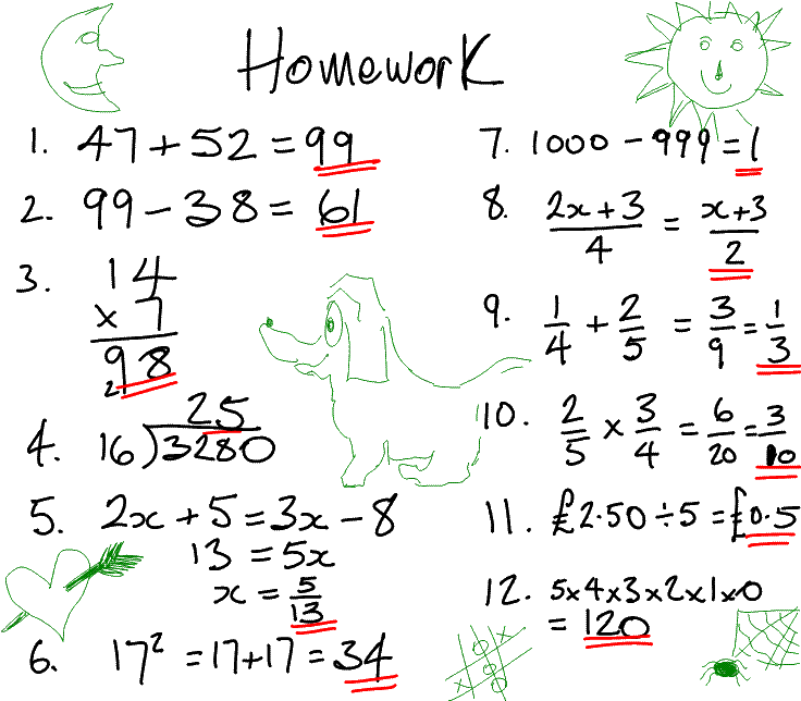 Maths homework answers online