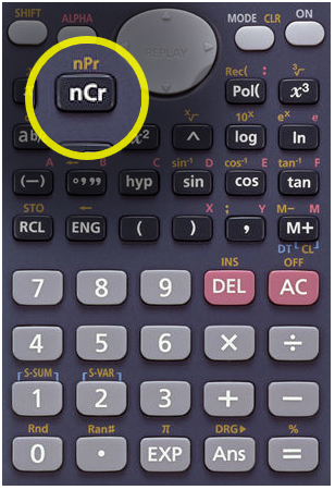 nCr button on calculator