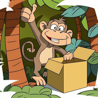Monkey and a box of apples