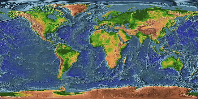 Earth Topographic Map (public domain)