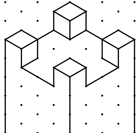Isometric dots drawing example