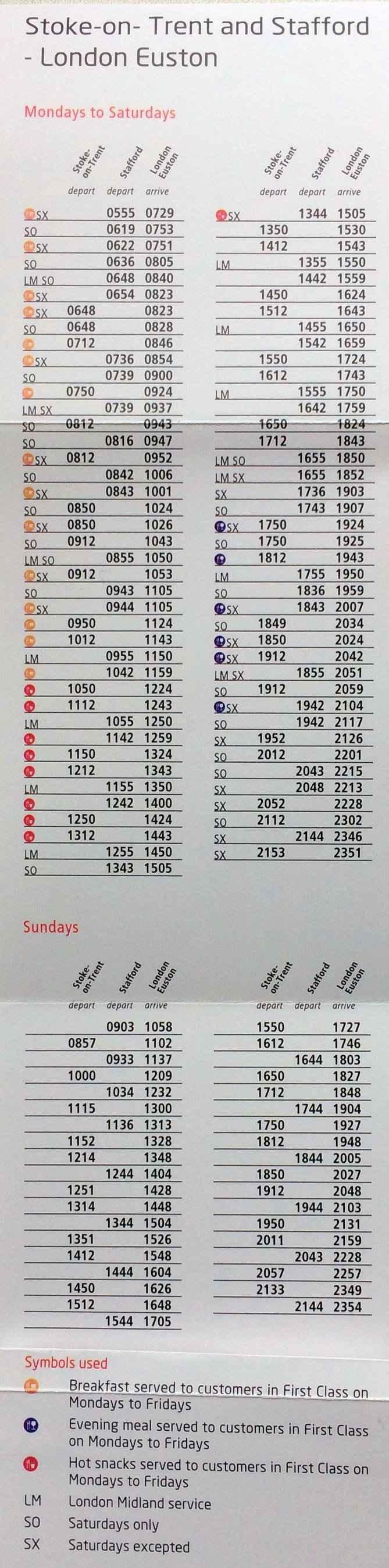 Train timetable