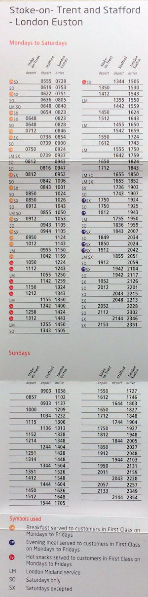 Train timetable