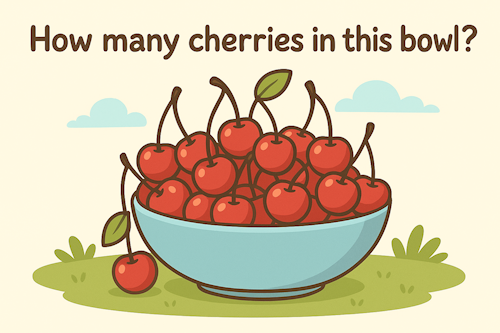 How many cherries in this bowl?