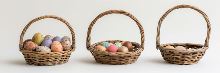Baskets of Easter Eggs