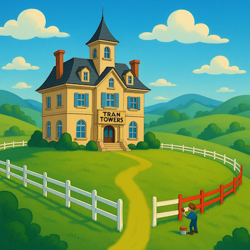 Tran Towers Fence Painting