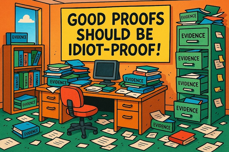 Good proofs should be idiot-proof!