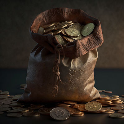 Coins in a bag