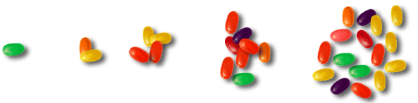Doubling piles of jellybeans