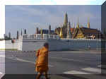 Monk crossing road