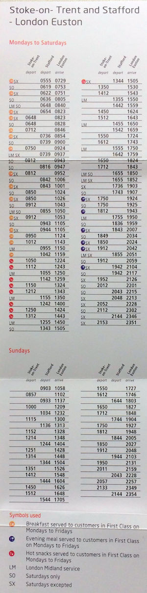 Train timetable